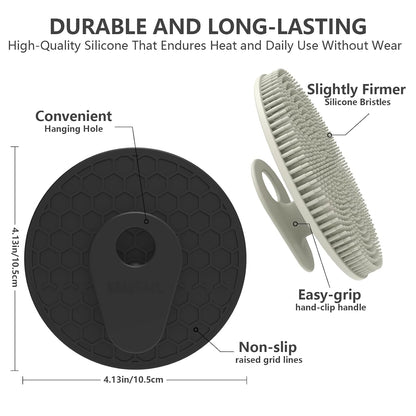 Silicone Body and Face Scrubber Set 5 Pack, BEAUTAIL Shower Bath Scrubber, Gentle Exfoliating Brush for Women Men Sensitive Skin, More Hygienic Than Traditional Loofah, Long Lasting, Black+Pink+Green