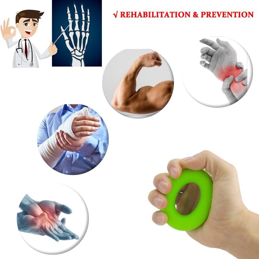 Hand Grip Strengthener, Finger Exerciser, Grip Strength Trainer (6 PCS),New Material,Forearm Grip Workout, Finger Stretcher, Relieve Wrist Pain, Carpal Tunnel