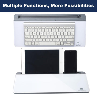 TSJ OFFICE Whiteboard Weekly Dry-Erase-Board - Desktop White Board Calendar Desk Organizers with Accessories Computer Keyboard Stand with Drawer, for Office, Home, School Supplies - White Calendar