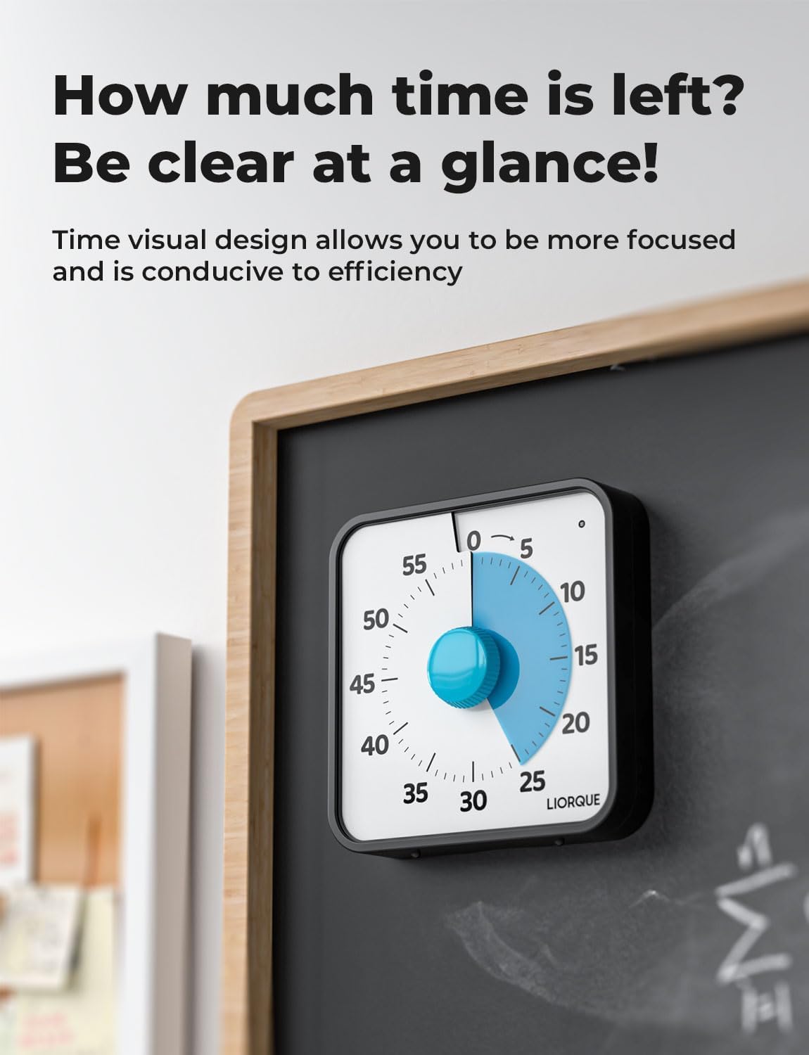 LIORQUE 7.5-Inch Large Visual Timer, 60-Minute Classroom Timer Magnetic