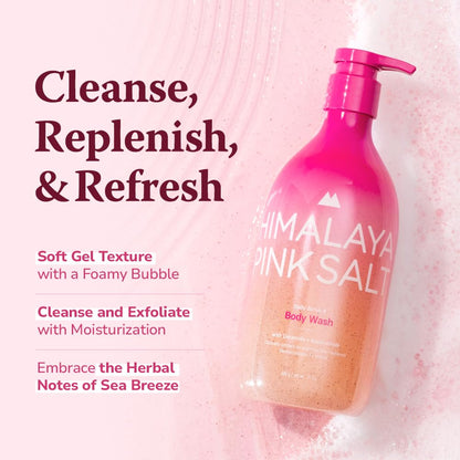 HIMALAYA PINKSALT Daily Scrub & Body Wash 21.1oz