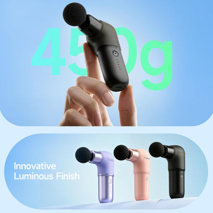 HEYCHY Super Mini Massage Gun, Deep Tissues Percussion Muscle Massager | Compact Sports Travel Massage Gun, FSA Eligible Portable Massager Gun for Her Him, Handheld Massager Gun HSA Eligible Black