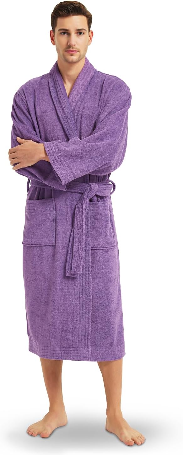Ramesses Bathrobe Mens,Premium Thick Terry Cloth Bathrobe,Towel Bath robe Long–Staple Combed Men's Cotton Robe