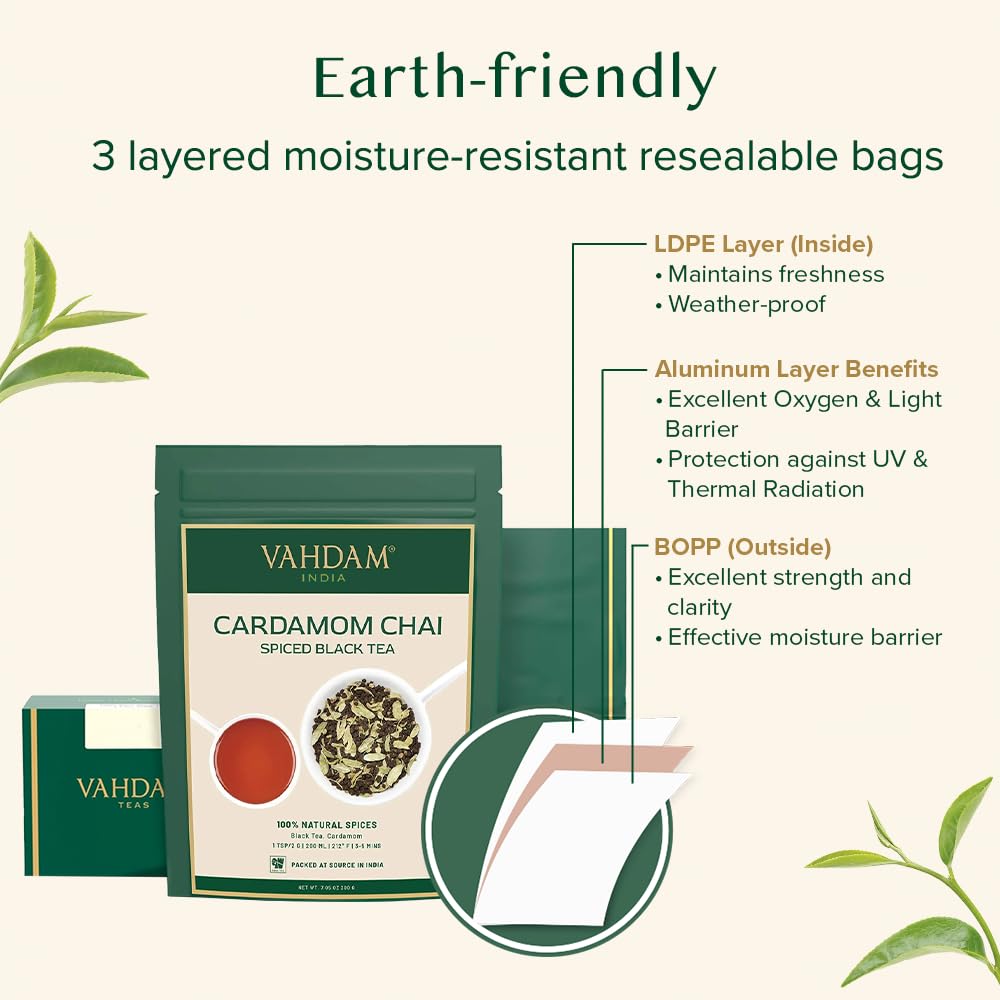 VAHDAM, Turmeric Ginger Herbal Tea (50+ Cups, 3.53oz) Caffeine Free | 100% Pure Herbal Blend - Savory & Spicy | Vacuum Sealed | Direct from Source