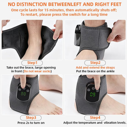IFTHFOUR 2Pcs Foot and Ankle Massager with Heat, Portable Heated Wrap, 3 Vibration Modes and 5 Heat Settings, USB Charging, Ideal for Home and Travel