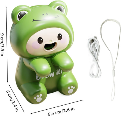 Mini Cooling Fan: Cute Frog Food Clip-on Fan