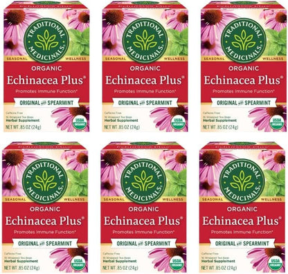 Traditional Medicinals Organic Echinacea Plus Herbal Tea - 16 Tea Bags - Case of 6