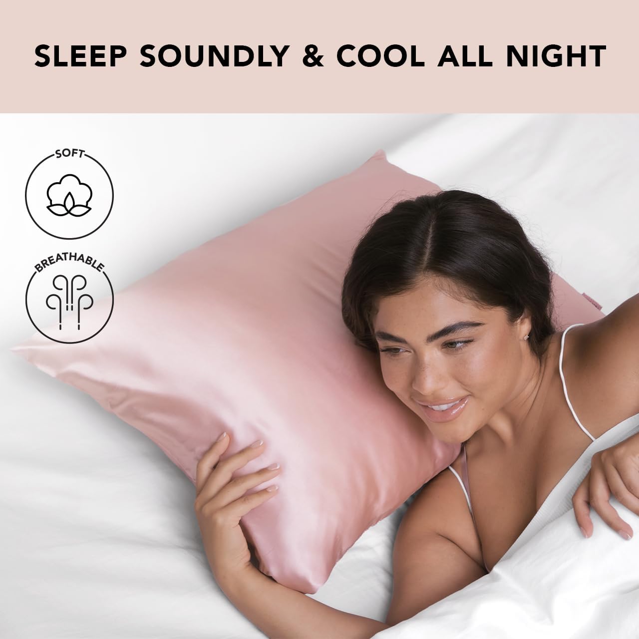 Kitsch Satin Pillowcase with Zipper for Hair & Skin - Softer Than Silk Pillow Cases, Smooth Cooling Satin Pillow Case, Wrinkle-Free, Machine Washable - Pillow Cases Standard Size (19x26) - Blush