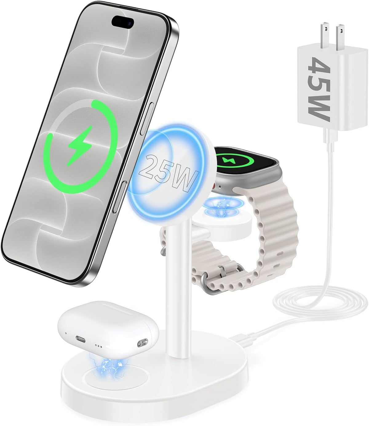 Mag-Safe Charger 3 in 1 Charging Station for iPhone Apple Watch AirPods
