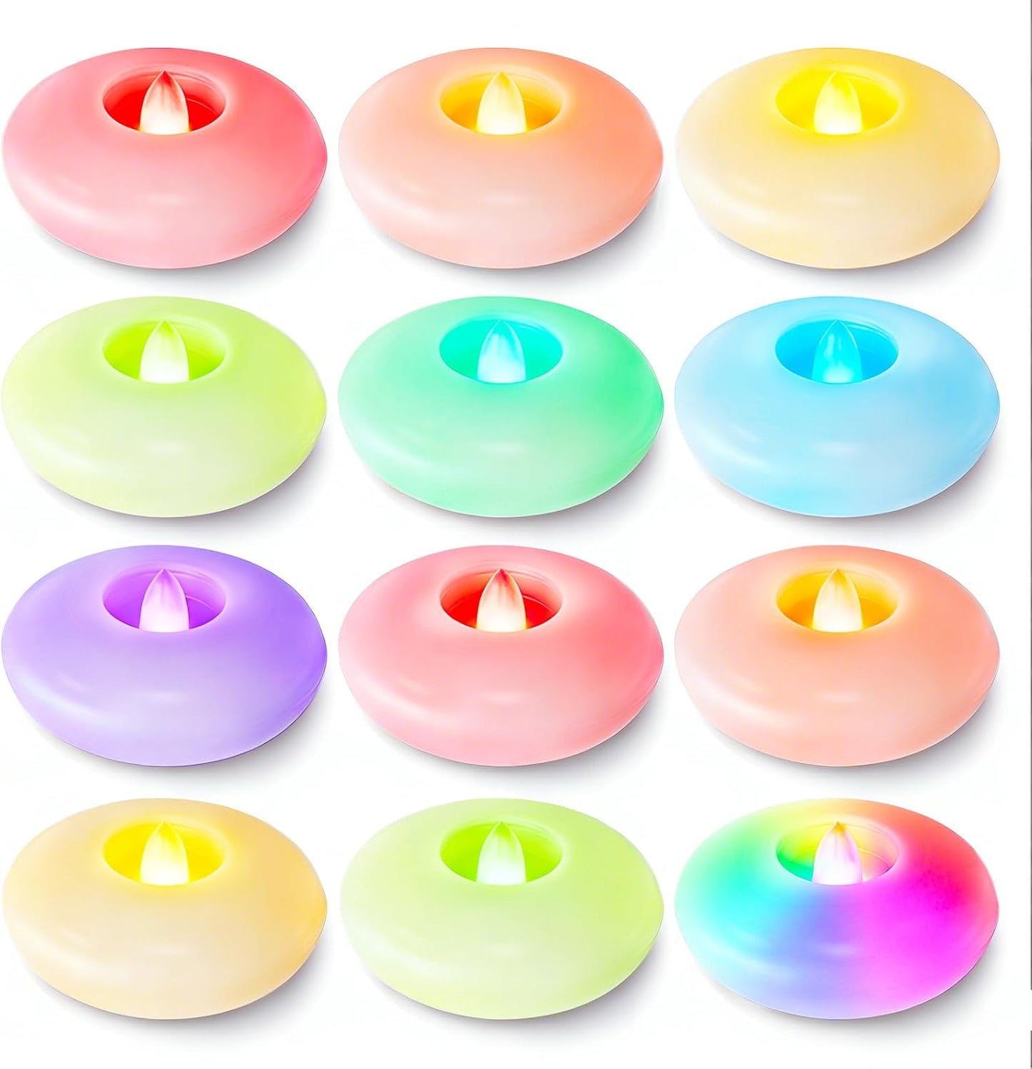 Homemory 24 Pack 3” Flameless Led Floating Candles, 200 Hour White Battery Operate Waterproof Tealights for Cylinder Vases, Centerpieces at Wedding Decor, Party, Pool