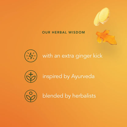 Pukka Three Ginger Organic Herbal Tea Bags 4-Pack Caffeine Free Digestive Wellness Infusion with Turmeric Galangal Licorice for Digestion and Bloating Relief