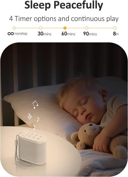 Portable Travel Sound Machine for Adults, Baby Sleeping : Super Long-Lasting & Rechargeable Battery, Headphone Jack, 21 Sounds - White Noise Machine for Office Privacy & Noise Canceling, Home, Gift