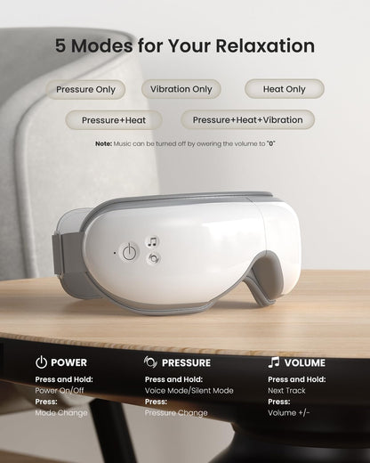 RENPHO Eyeris 1 Eye Massager with Heat, FSA Eligible HSA, Heated Eye Mask for Head Tension, Eye Strain & Screen Fatigue, Birthday Gifts for Men and Women