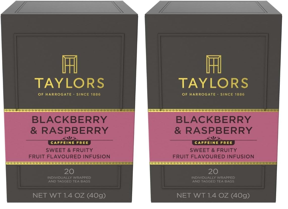 Taylors of Harrogate Lemon & Ginger, Herbal Tea, Individually Wrapped Bags, 100 Count (Pack of 1), Cleansing, Invigorating and Citrussy, Caffeine-Free, Enjoy Hot or Iced, 100 Teabags