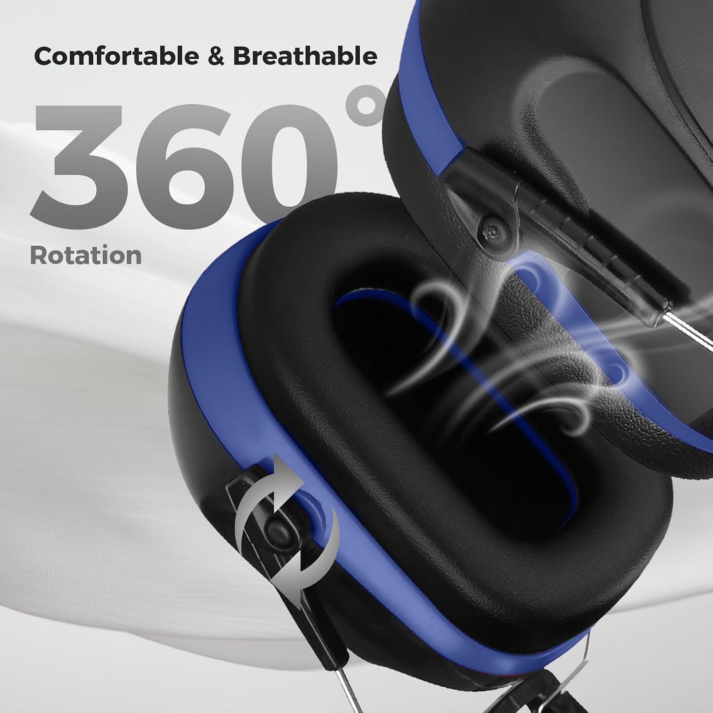 ProCase NRR 28dB Noise Reduction Ear Muffs, Foldable Adjustable Passive Noise Cancelling Headphones for Adults Kids Autism, Hearing Protection for Shooting, Construction, Mowing, Studying -Black - Colors A