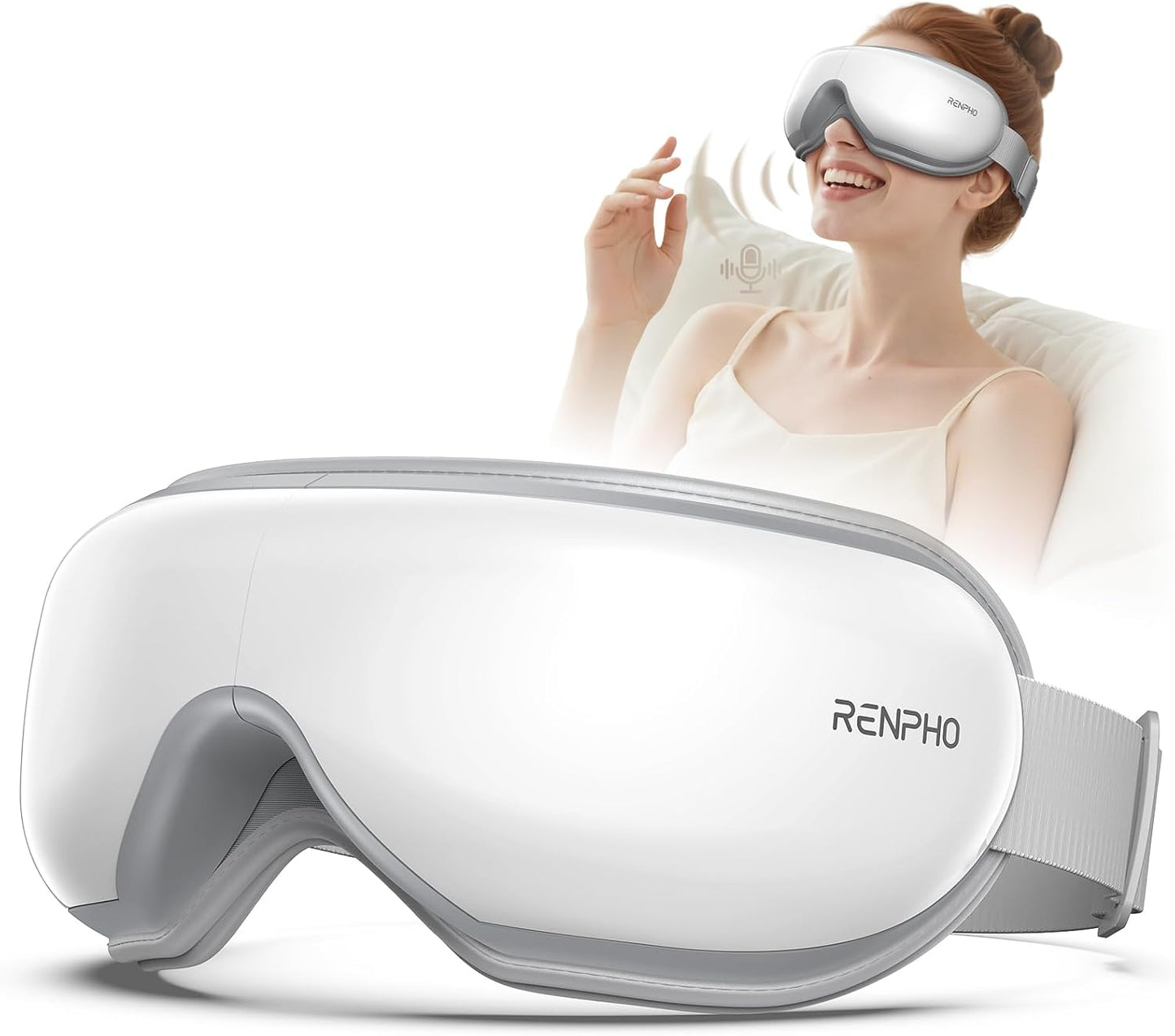 RENPHO Eyeris 1 Eye Massager with Heat, FSA Eligible HSA, Heated Eye Mask for Head Tension, Eye Strain & Screen Fatigue, Birthday Gifts for Men and Women