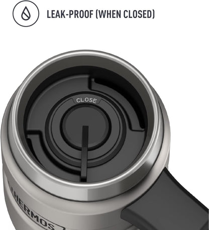 THERMOS Stainless King Vacuum-Insulated Travel Tumbler, 16 Ounce, Matte Steel