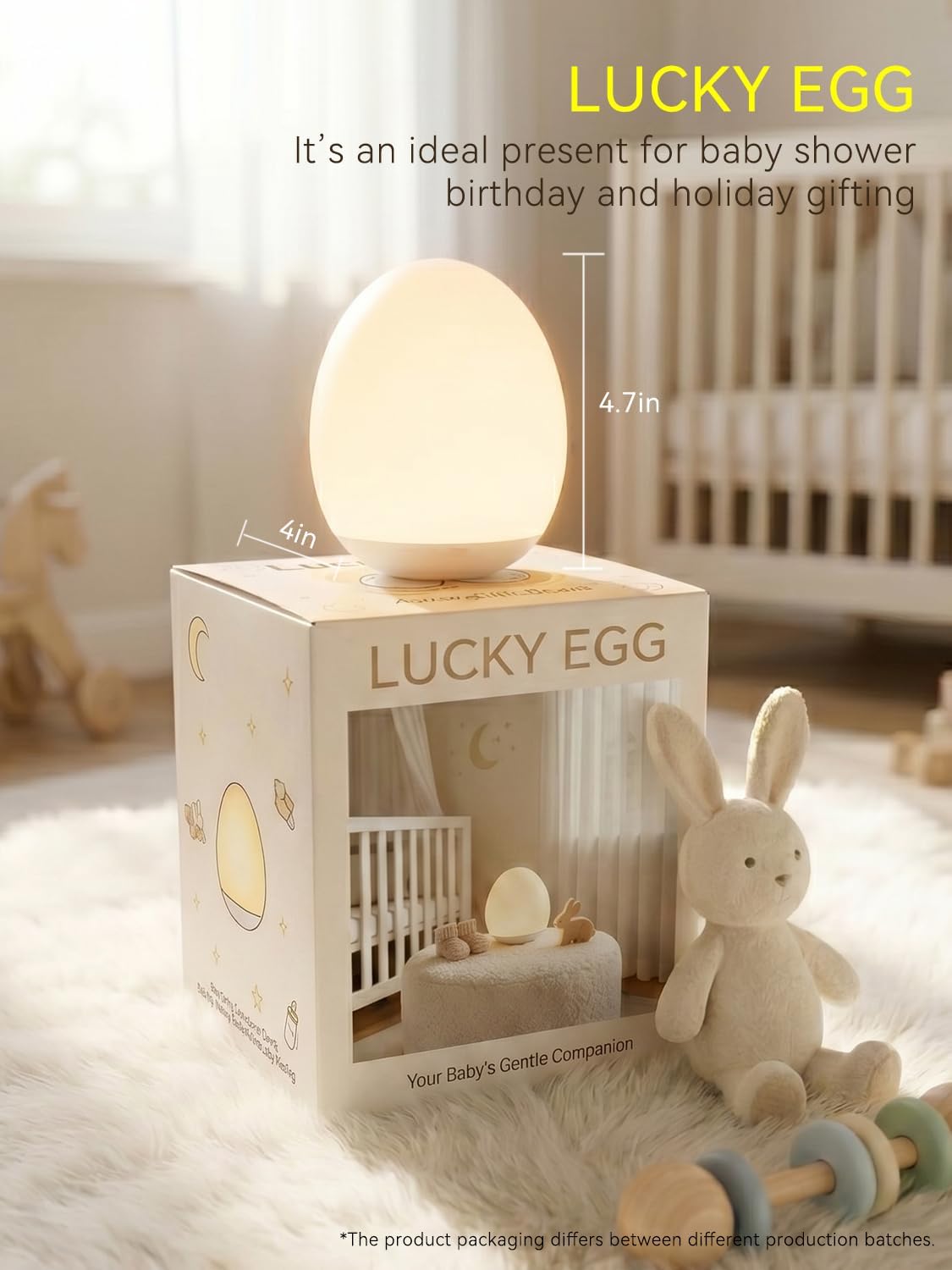Night Light for Kids,Egg Night Light for Baby Nursery, 3-Level Dimming &30-Min Timer Portable Nursery Night Lamp forBaby Nursery & Kids Bedroom,BPA Free, Eye Caring, Soft