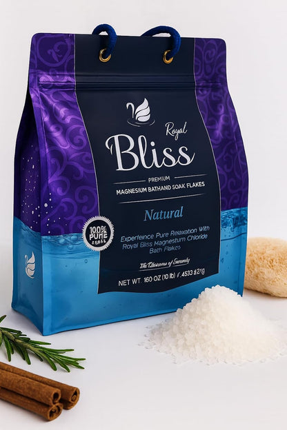 Royal Bliss Magnesium Bath & Foot Soak | Salt Flake 10 LB (160 OZ)