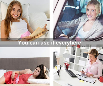 Portable Cordless Heating Pad, Electric Waist Belt Device, Fast Heating Pad with 3 Heat Levels and 3 Massage Modes, Back or Belly Heating Pad, Gift for Her, Women and Girl