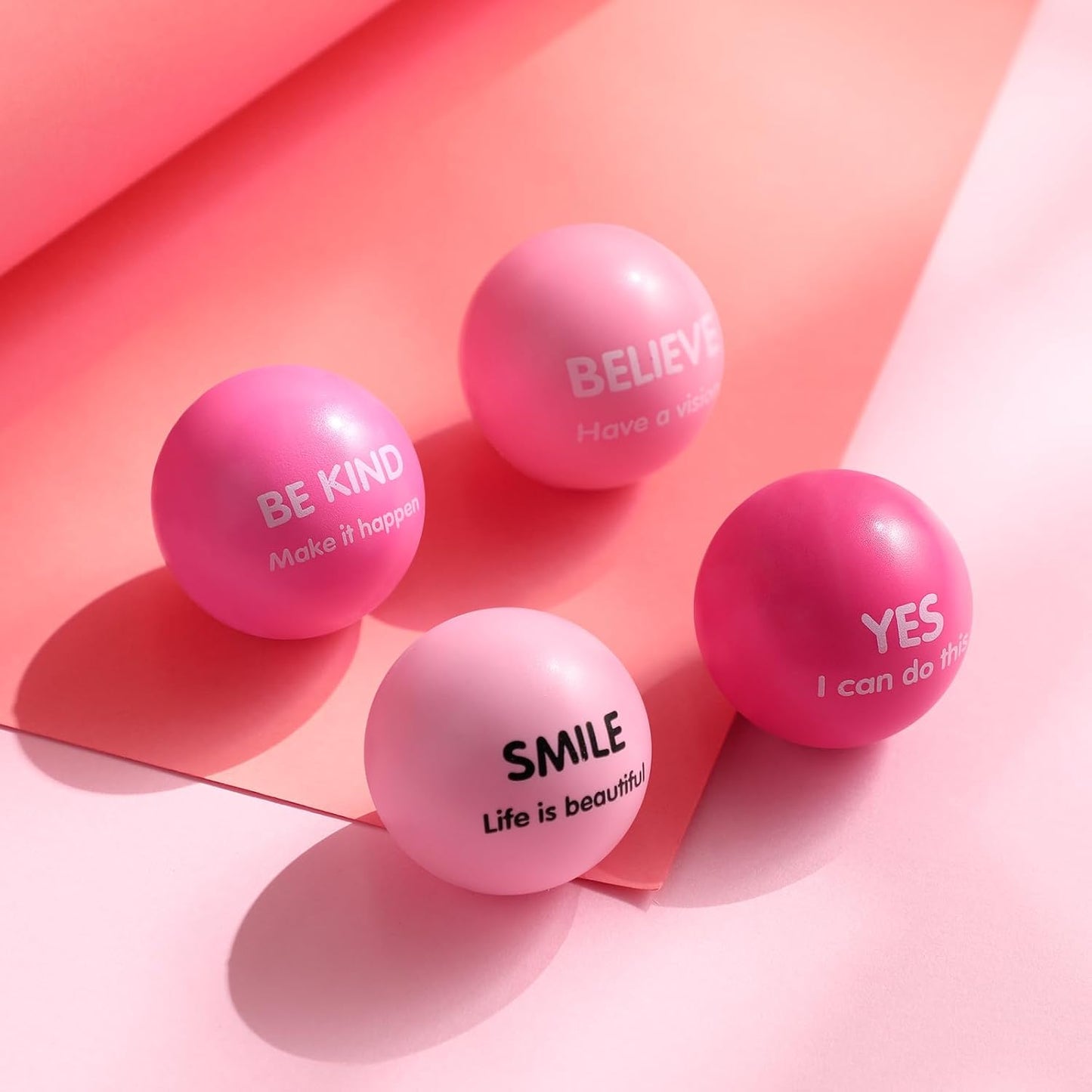 Liliful 100 Pcs Motivational Stress Balls Bulk Inspirational Squeeze Balls for Adults Anxiety Relief Fidget Toys Office Employee Gifts Classroom Rewards 2.2 Inch (Bright Colors)