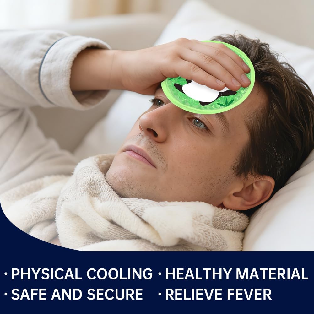 Gel Ice Pack for Injuries 2 Packs Cute Reusable Hot Cold Gel Packs for Fever Pain Relief Wisdom Teeth First Aid and Neck Head Arms Legs Knee Ankle