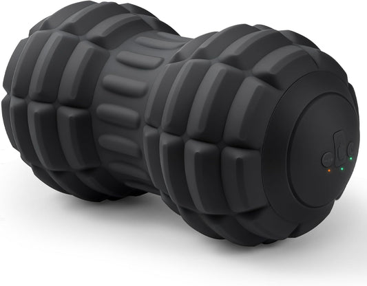 Vibrating Peanut Massage Ball – Back, Neck, Hip, Calf, Leg & Foot Muscle Roller, Trigger Point Massage Ball for Deep Tissue Myofascial Release, Silicone Shell, 4-Speed (Blue)