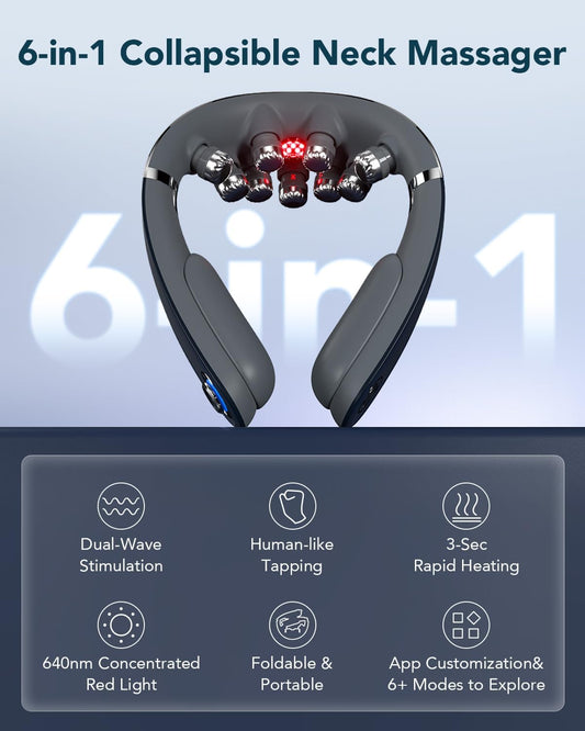 SKG FSA G7 Pro Fold Neck Massager for Strain Relief Deep Tissue