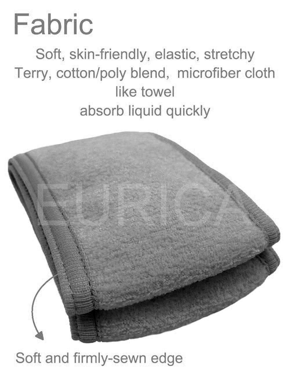 EUICAE Spa Headband 5-Pack Black Sweat Head Towel Wraps - Non-slip Stretchable, Washable for Makeup, Face Wash, Facial Treatment, Sports