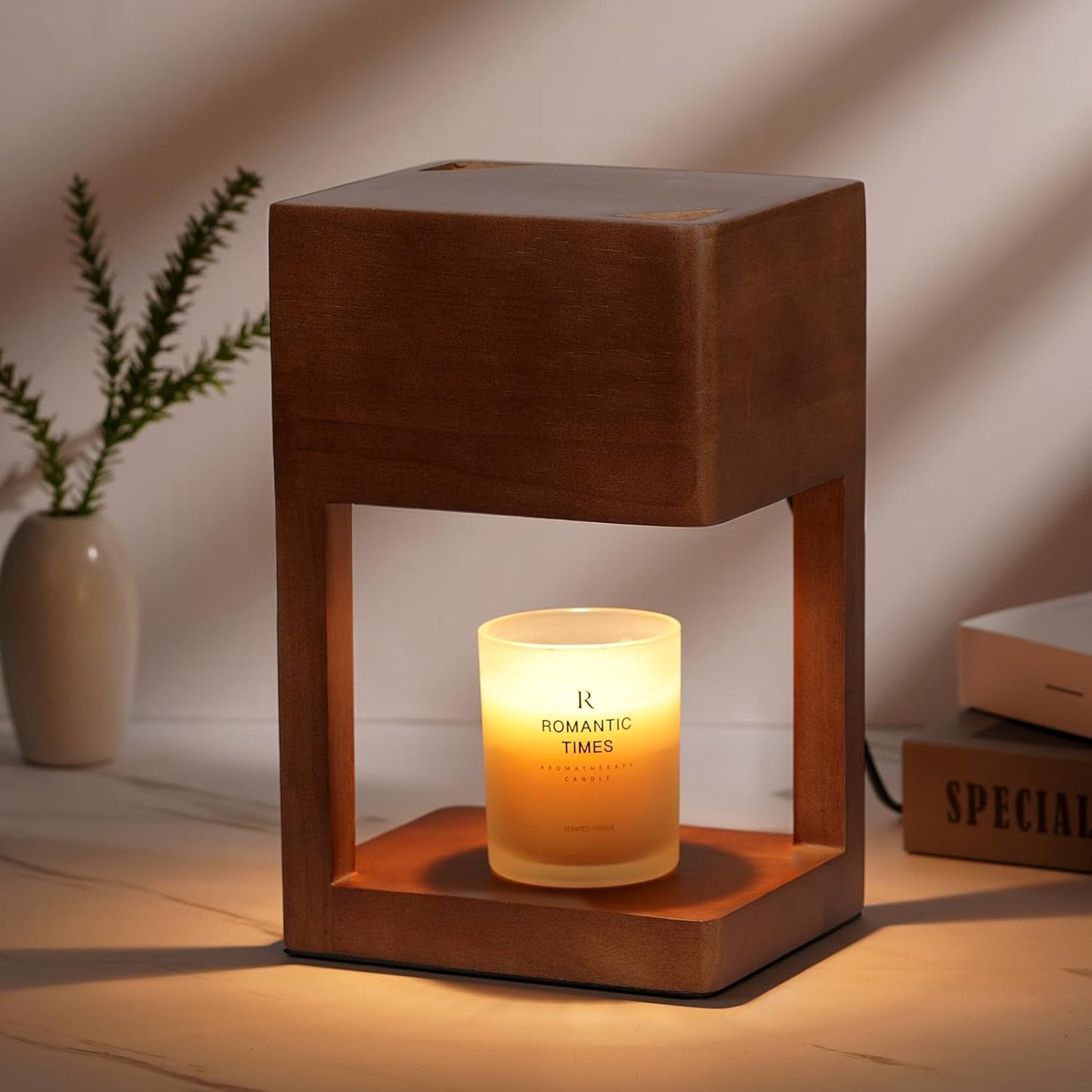 Modern Candle Warmer Lamp with Timer, Dimmable Candle Lamp Warmer, Mothers Day Birthday Gifts for Women Men, Black Candle Warmer, Adjustable Candle Light Warmer, Cozy Living Room Bedroom Home Decor