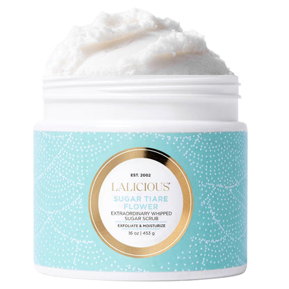 LALICIOUS Endless Summer Exfoliating & Moisturizing Body Scrub | Sugar & Coconut Oil | Pre-Shave Scrub for Ingrown Hairs & Razor Bumps | Gently Buffs & Smooths Sensitive Skin | No Parabens Large 16oz