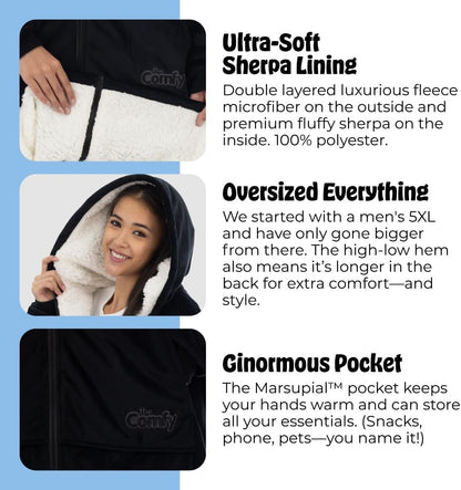 THE COMFY Original | From Shark Tank | Patented | Oversized Sherpa Wearable Blanket Hoodie| Gift for Women & Men | One Size