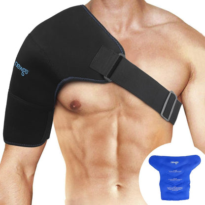 NEWGO Shoulder Ice Pack Wrap - FSA Eligible, Reusable Gel Cold Compression Sleeve for Rotator Cuff, Shoulder Surgery Recovery & Injuries, Tendinitis, Frozen Shoulder - Fits Both Shoulders