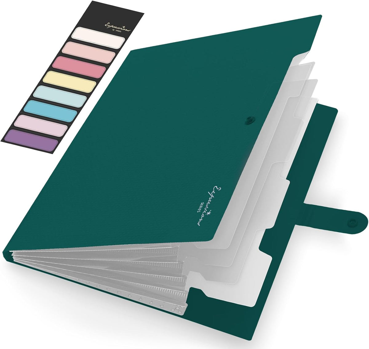 Sooez Accordion File Organizer 8 Pocket, Expanding File Folder with Labels