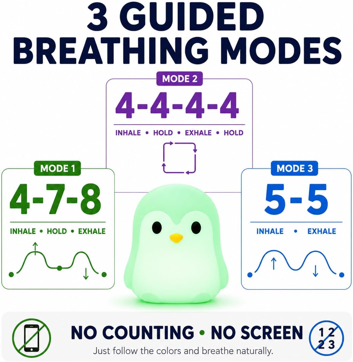 InnerZen Breathing Dragon Guided Breathing Pal, 3 Modes, Adults & Kids
