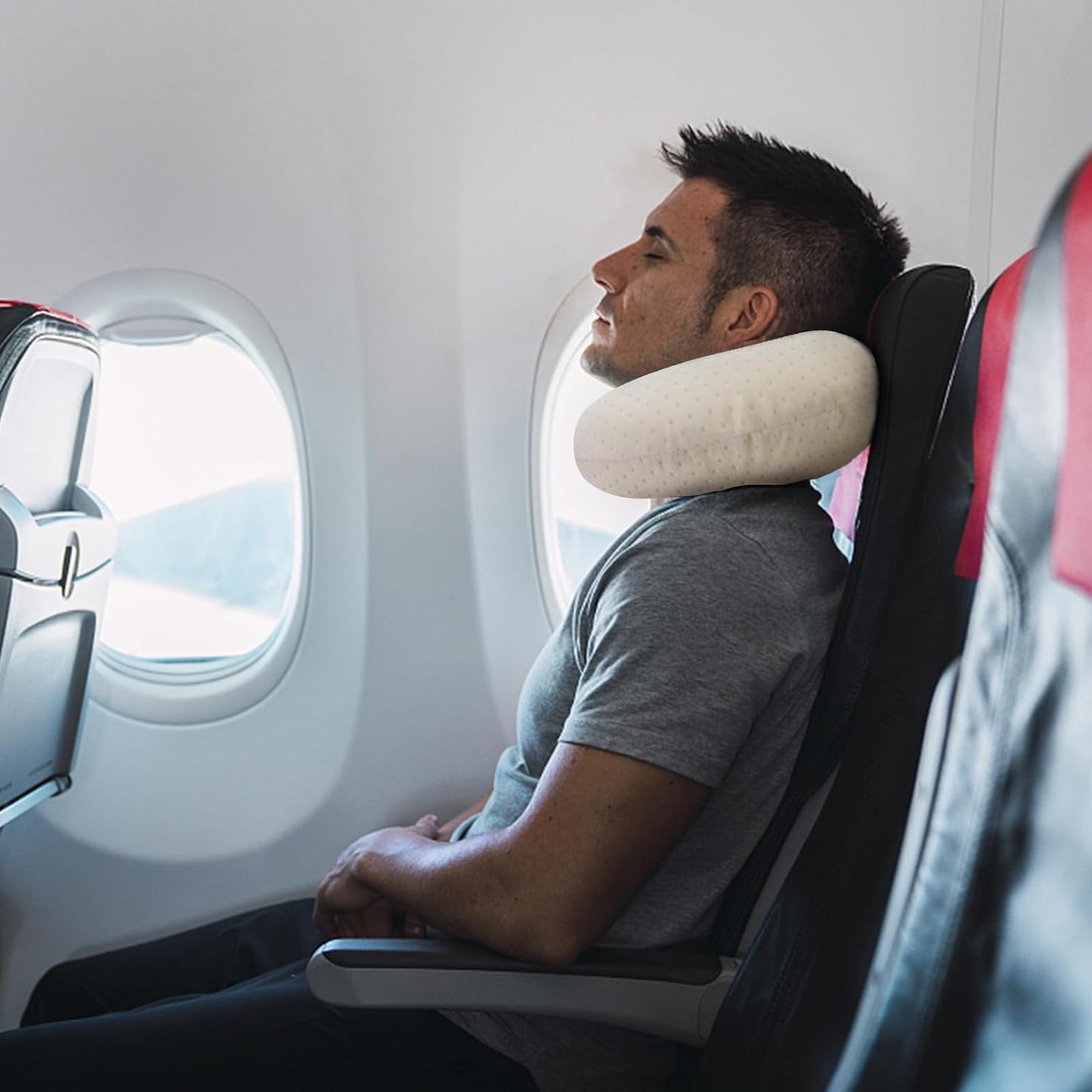Neck Pillows for Sleeping Travel Pink Travel Pillow Comfortable U Shape Memory Foam Pillows Neck and Head Support Portable Travel Neck Pillow Suitable for Planes, Trains, Self-Driving Cars