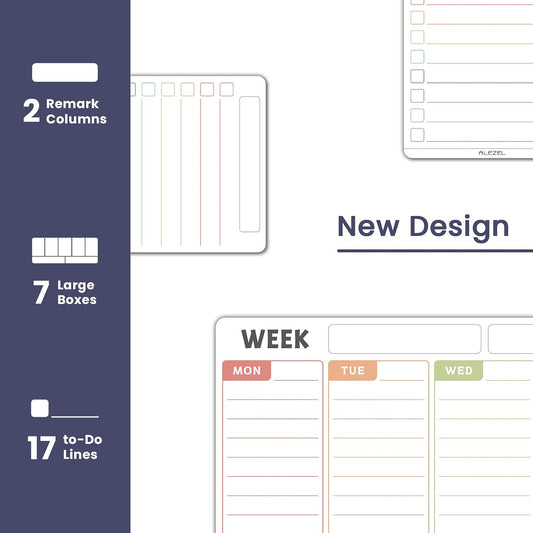 ALEZEL Magnetic Weekly Calendar Whiteboard for Fridge
