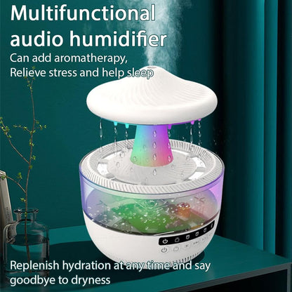 Cloud Rain Humidifier with Bluetooth Speaker for Bedroom with Soothing Rain Sounds,350ml Cool Mist Aromatherapy Diffuser with RGB Night Lights, Timer & White Noise for Sleep & Relaxation (White)
