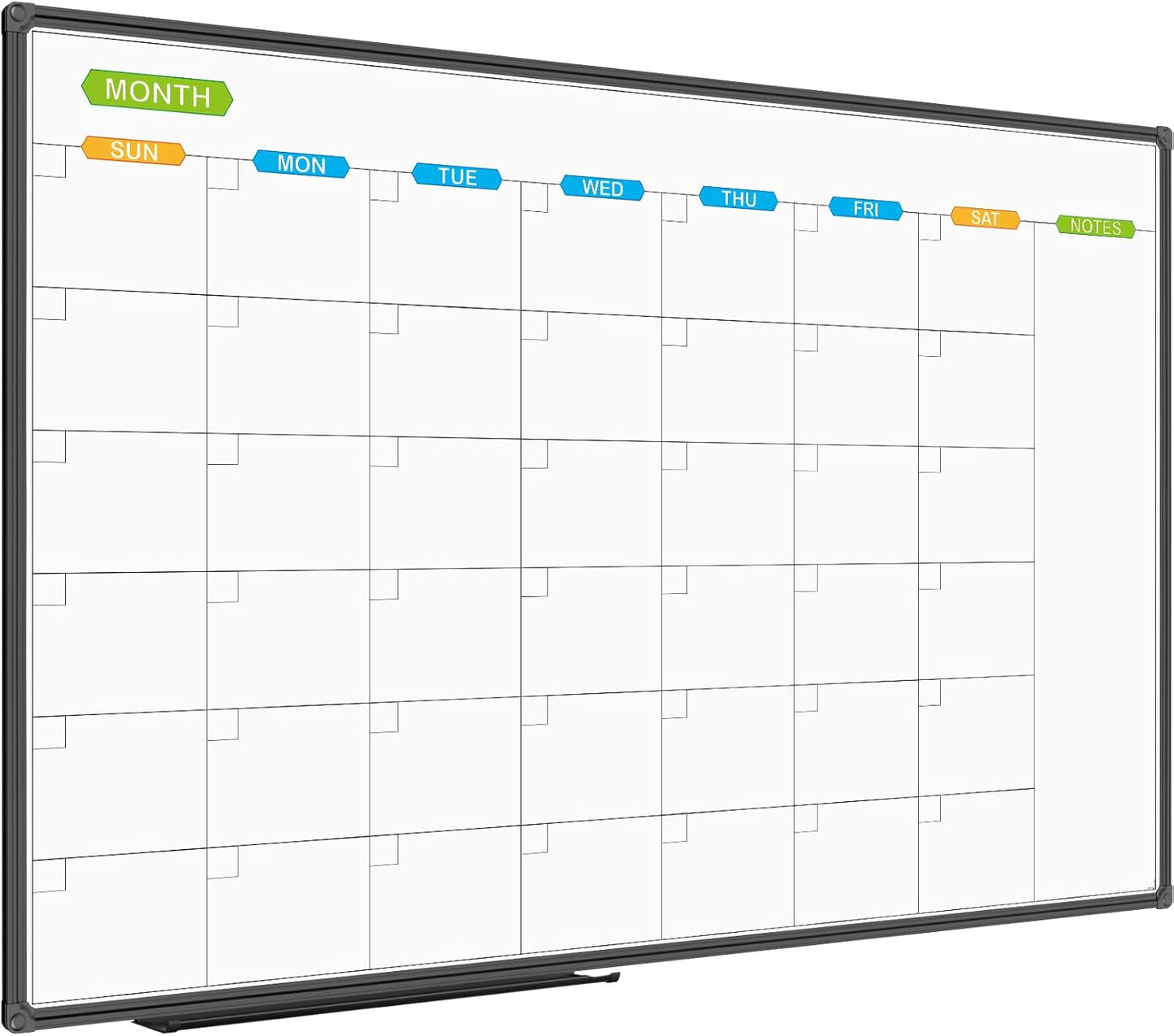 JILoffice Magnetic Dry Erase Calendar Whiteboard, 4 Month White Board Planner 36 X 24 Inch, Black Aluminum Frame Wall Mounted Board for Office Home and School