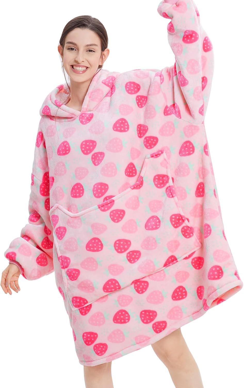 Aemilas Wearable Blanket Hoodie - Warm Sherpa Blanket Sweatshirt as Gifts for Adult Women Mom Men, One Size Fits All