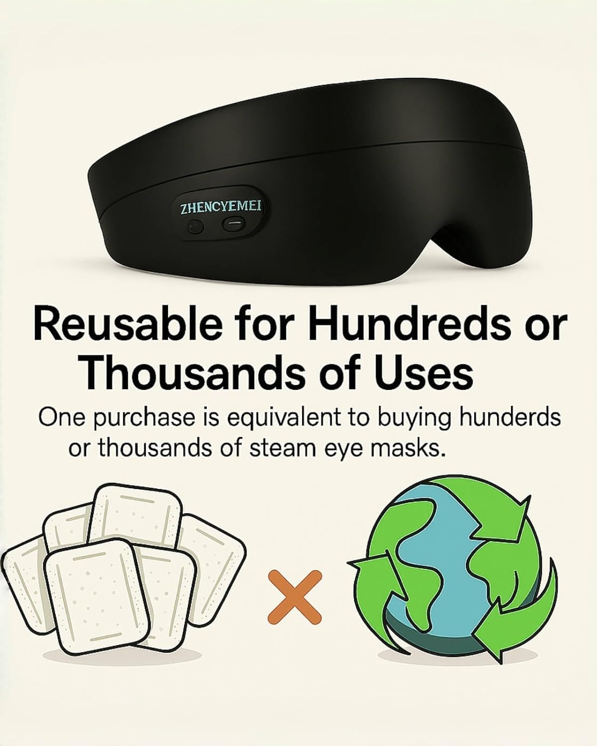 Heated Eye Masks for Dry Eyes, Cordless Silk Mask, 3 Heat Levels Electric Heating Pad for Eye Strain Relief & Fatigue,Ideal Eye Mask for Men Women,Sleep,Travel（Black）