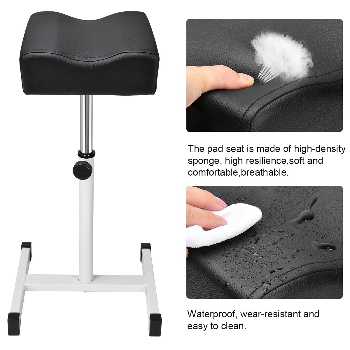 FLOLXNB Pedicure Manicure Footrest, Foot Massage Manicure Nail Beauty Stool Stand, Adjustable Height Footstool for Home Beauty Salon Spa Tattoo (Pink)