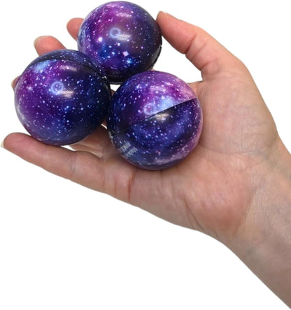 Zugar Land Galaxy Foam Stress Relief 2" Balls (4 Pack) Squeeze Relaxable Stress Relief for Kids and Adults Calming Figdet Toy Autism ADHD Fun Soft Toys for Party Favors (4 Balls)