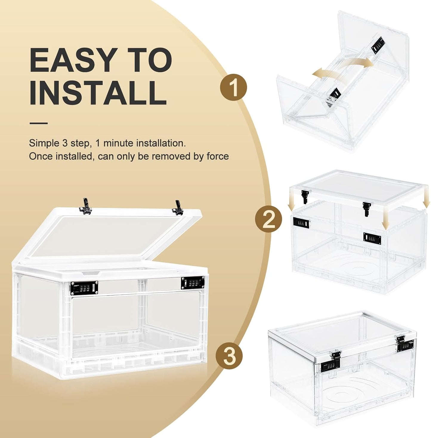 Lalifebuss Large Lock Box for Personal Items, 24 Litre Combination Lockable Storage Box for Office Locker/School/Medicine/Snacks/Phone Jail/Electronic/Home