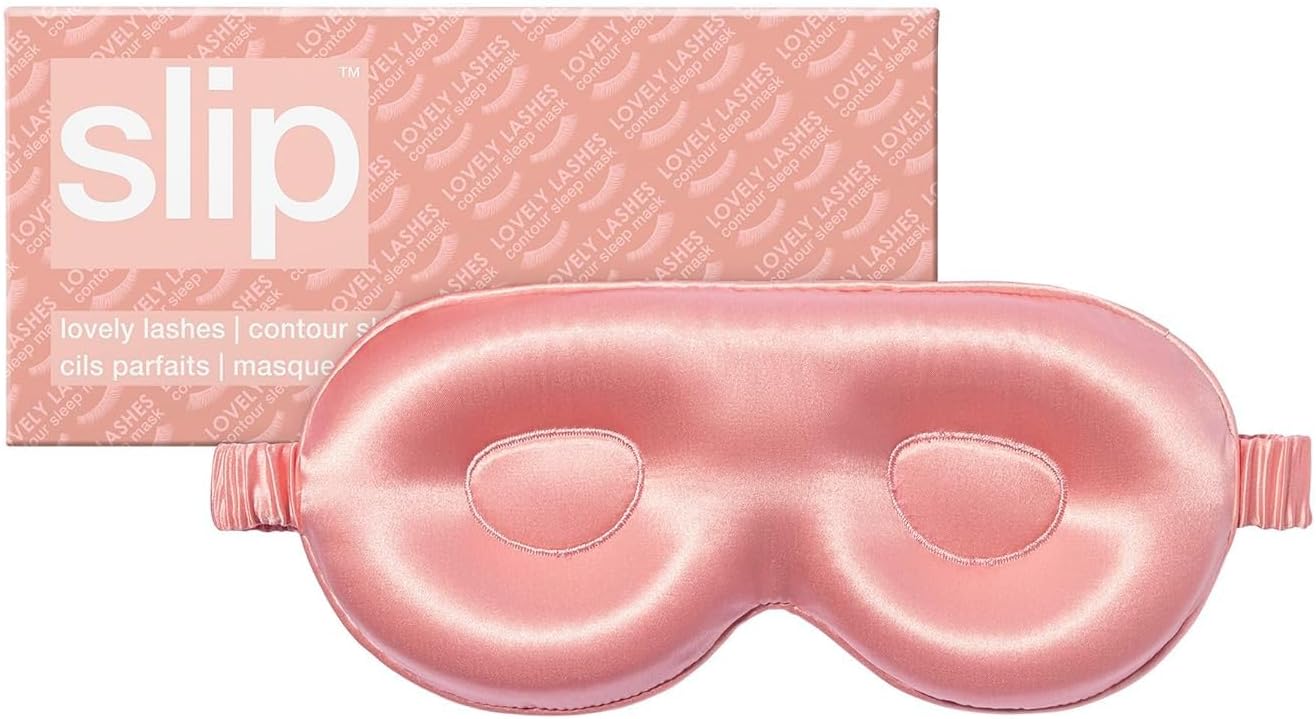 slip Contour Sleep Mask | 100% Pure Mulberry Silk, Ultra Soft | Contoured Design, Prevents Eye Pressure | Adjustable Strap, Ideal for Travel - Black