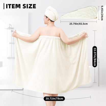 Towel Wrap for Women, Women'S Soft Wrap Towel Full Length，Bath Robe After Shower Female Plush Long，Spa Bathrobes Lightweight