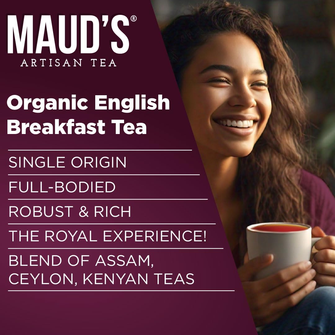 Maud's Organic Chamomile Lavender Tea Pods, 24 ct, Single Serve Pods – 100% Gourmet Blended Tea Leaves, Compatible with Keurig K Cups Maker