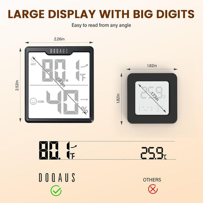 DOQAUS 3 Pieces Digital Hygrometer Indoor Thermometer Humidity Meter with Accurate Temperature and Humidity Monitor for House, Baby Room, Greenhouse, Incubator - Battery Included