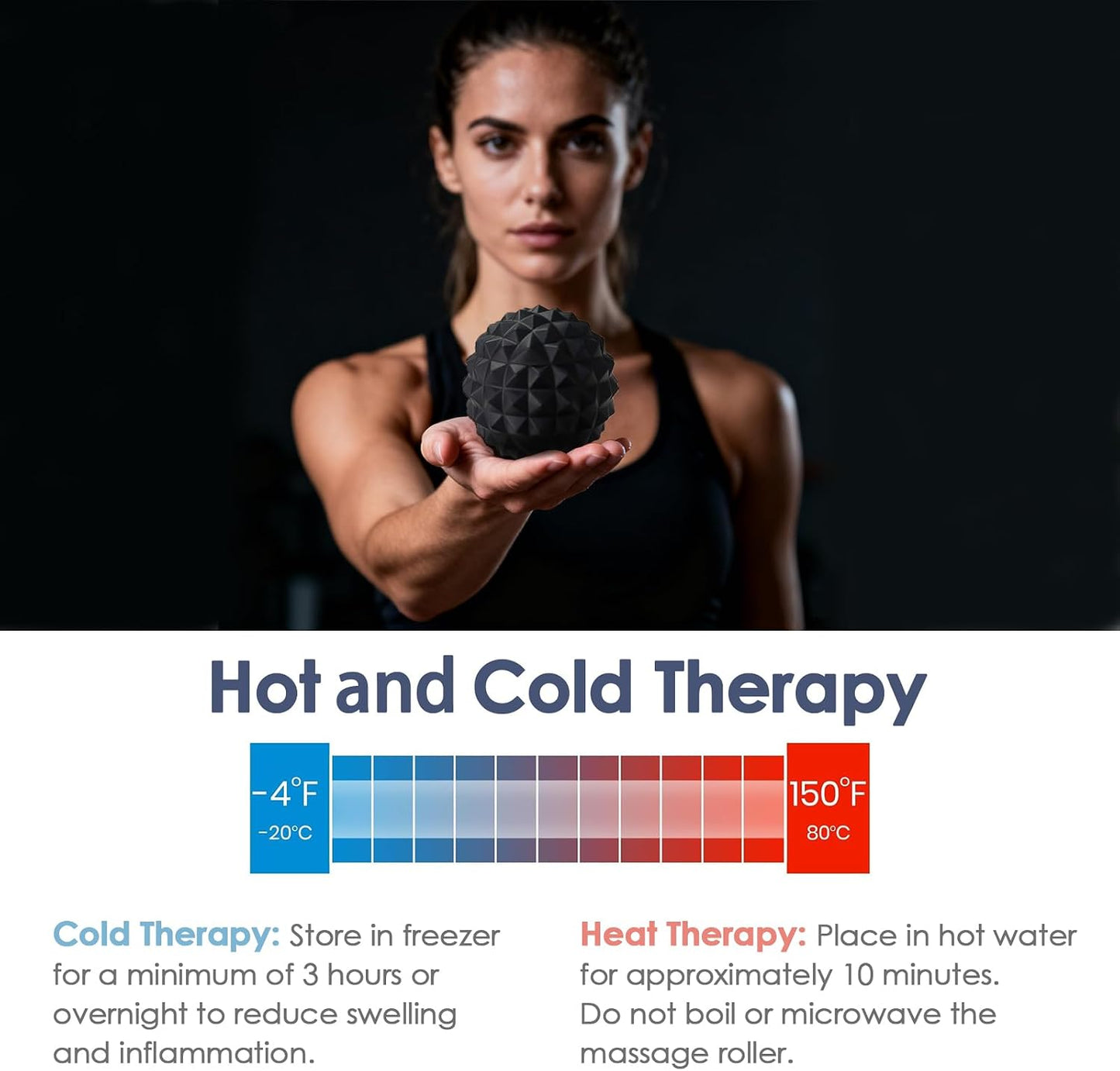 Silicone 3-Piece Massage Ball Set - Peanut, Textured and Spiky Lacrosse Balls to Relieve Tension,Muscle Knots & Plantar Fasciitis with Deep Tissue Release for Foot,Back,Hip,Arm & Legs