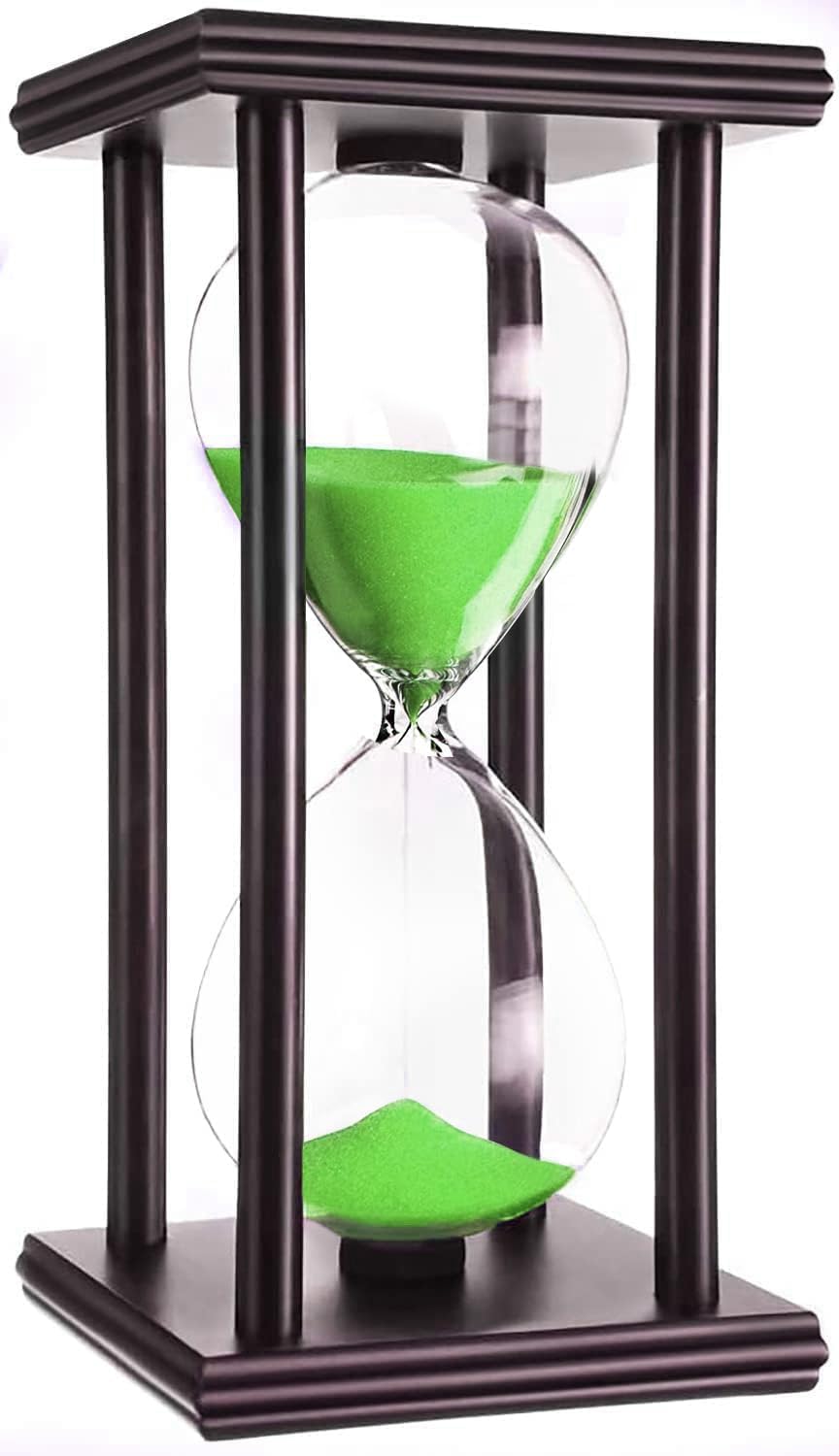 hourglas Sand Timer 30/60 Minutes Desktop Decorations Reloj de Arena ampulheta Sandglass (Black Sand,5.5 * 3.2 * 3.2inch,30min)